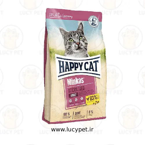 غذای خشک گربه مینکاس استرلایز هپی کت Happy Cat وزن 10 کیلوگرم