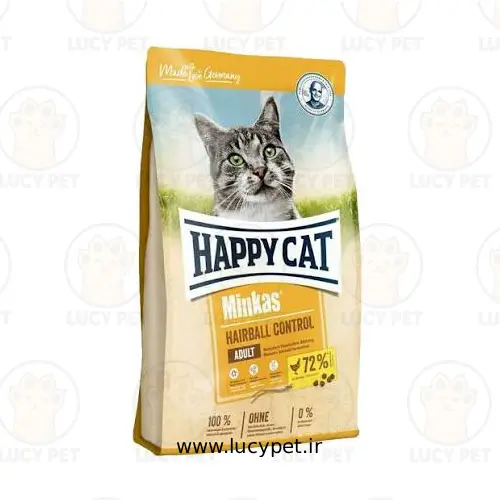غذای خشک گربه مینکاس هیربال هپی کت Happy Cat وزن 10 کیلوگرم