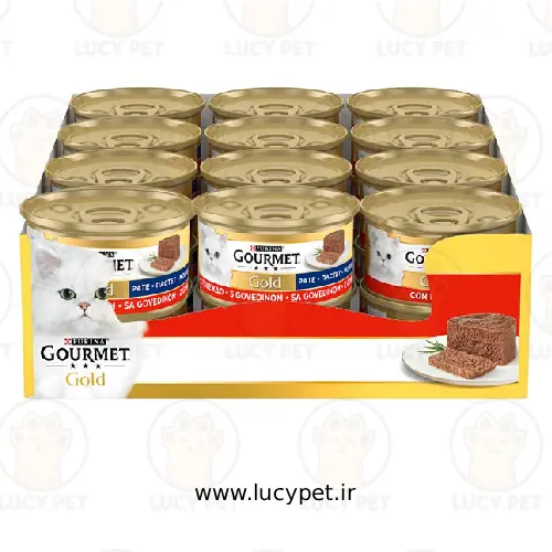 کنسرو گربه گورمت بسته 48 عددی چهار طعم | Gourmet Gold Pate
